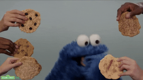Koekiemonster die koekjes eet